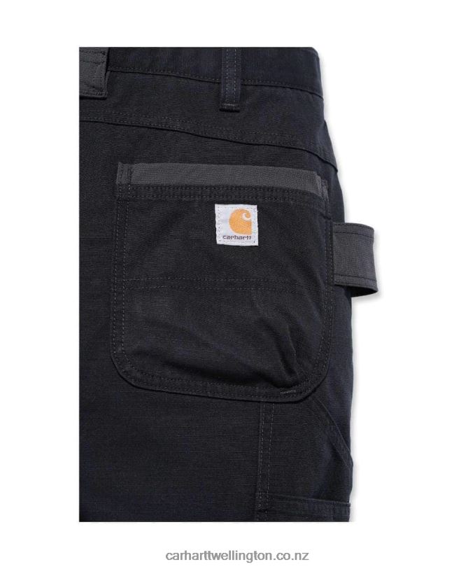 Men Steel Rugged Flex Relaxed Fit Double-Front Utility Work Pant Carhartt R6J0P57 Black