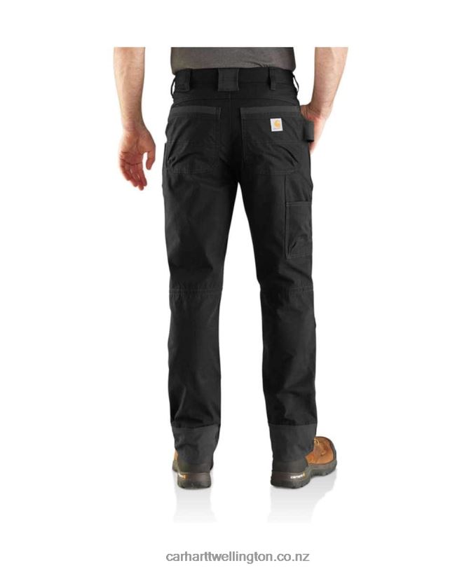Men Steel Rugged Flex Relaxed Fit Double-Front Utility Work Pant Carhartt R6J0P57 Black