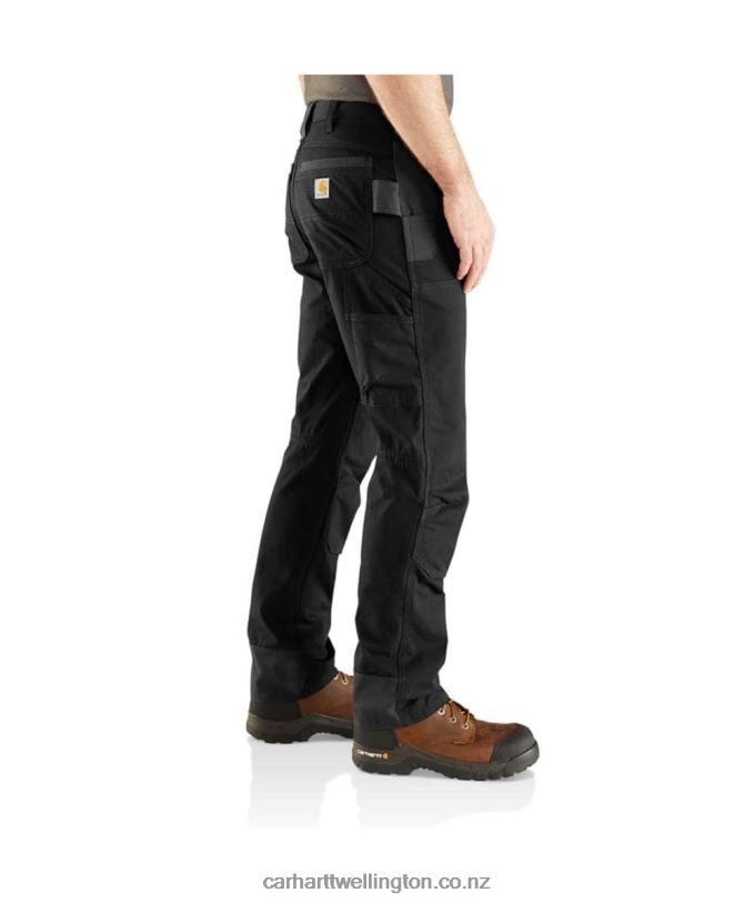 Men Steel Rugged Flex Relaxed Fit Double-Front Utility Work Pant Carhartt R6J0P57 Black