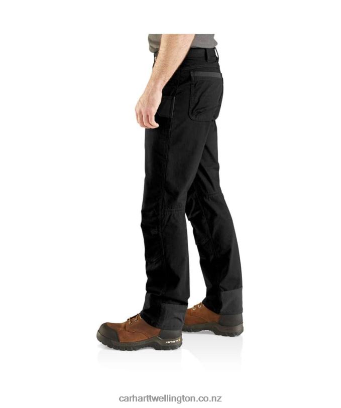 Men Steel Rugged Flex Relaxed Fit Double-Front Utility Work Pant Carhartt R6J0P57 Black