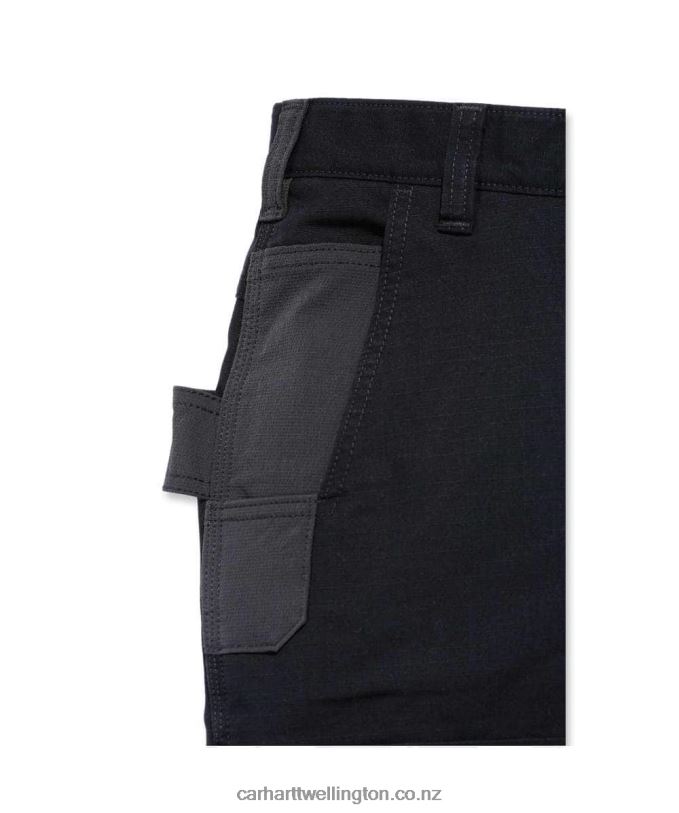 Men Steel Rugged Flex Relaxed Fit Double-Front Utility Work Pant Carhartt R6J0P57 Black