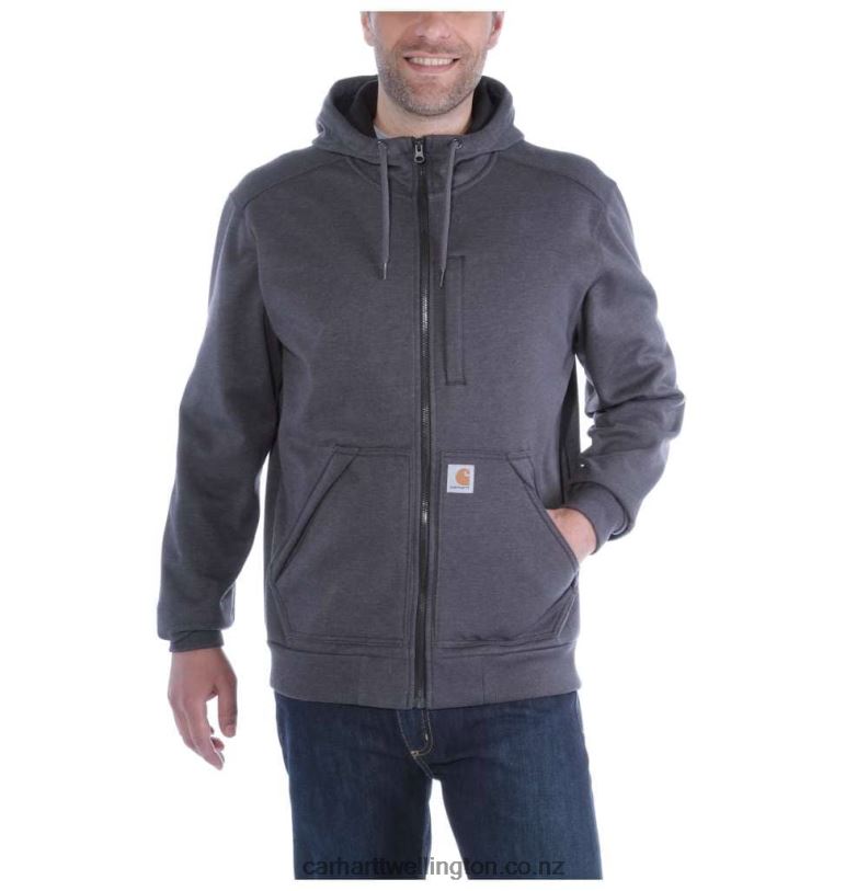 Men Wind Fighter Relaxed Fit Midweight Full-Zip Sweatshirt Carhartt R6J0P27 Black