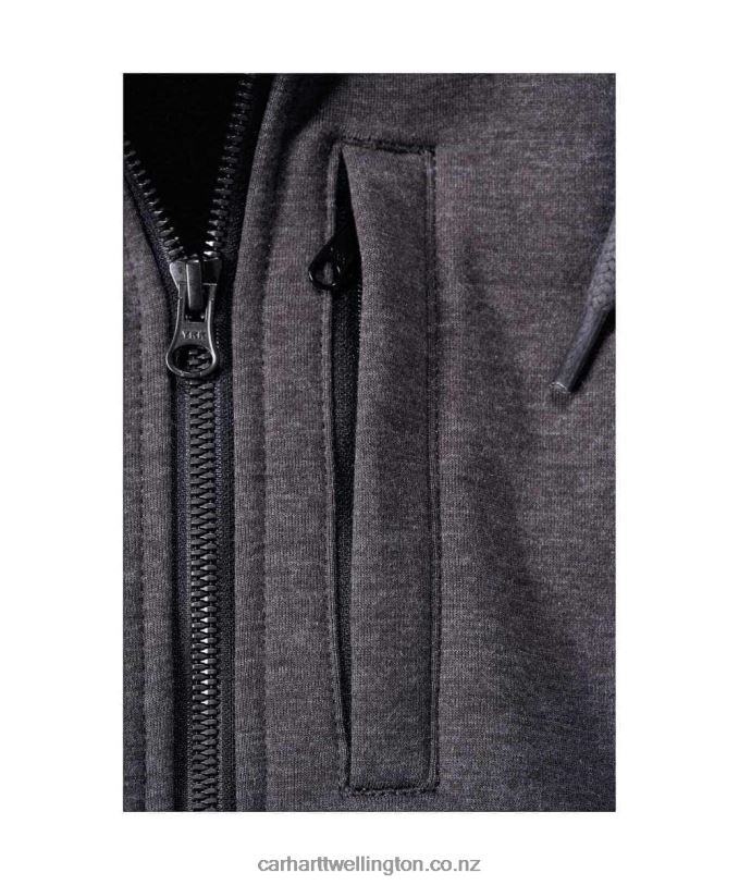 Men Wind Fighter Relaxed Fit Midweight Full-Zip Sweatshirt Carhartt R6J0P27 Black