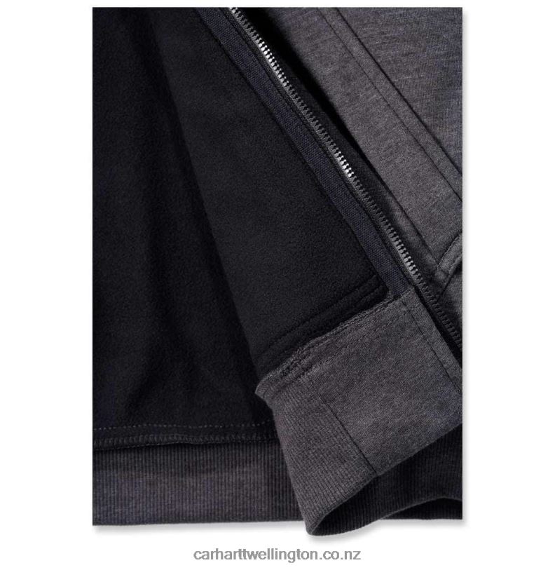 Men Wind Fighter Relaxed Fit Midweight Full-Zip Sweatshirt Carhartt R6J0P27 Black