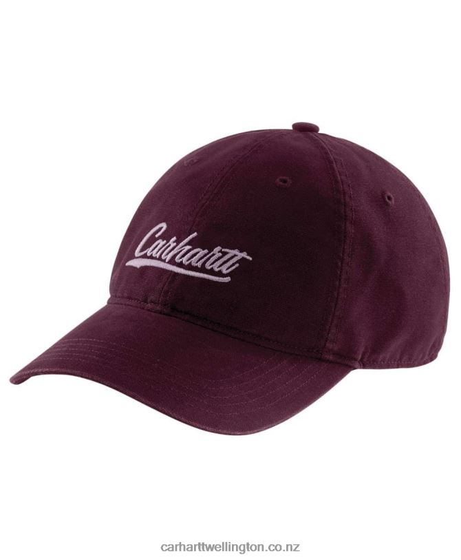 Women Canvas Script Graphic Cap Carhartt R6J0P214 Black