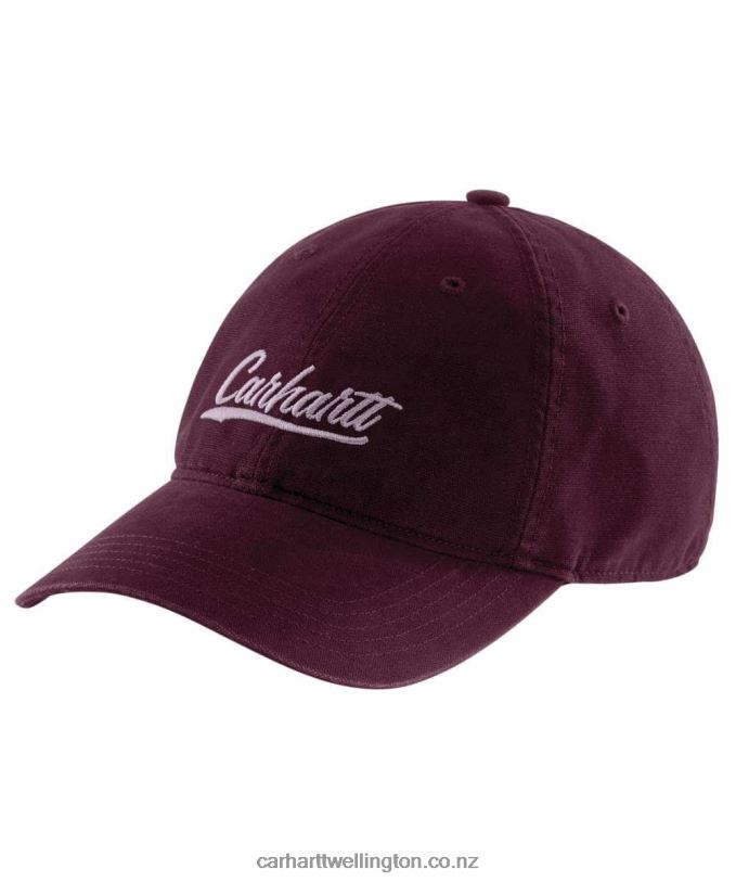 Women Canvas Script Graphic Cap Carhartt R6J0P214 Black