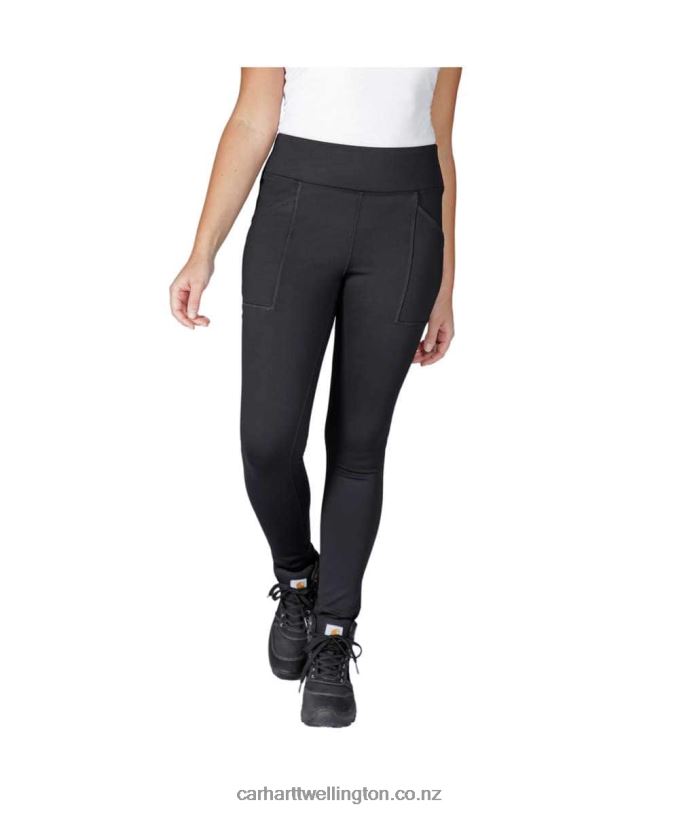 Women Force Fitted Heavyweight Lined Legging Carhartt R6J0P184 Black