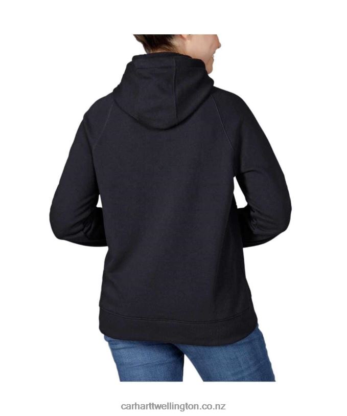 Women Force Relaxed Fit Lightweight Graphic Hooded Sweatshirt Carhartt R6J0P205 Black