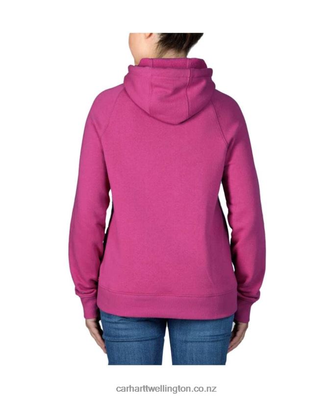 Women Force Relaxed Fit Lightweight Graphic Hooded Sweatshirt Carhartt R6J0P205 Black