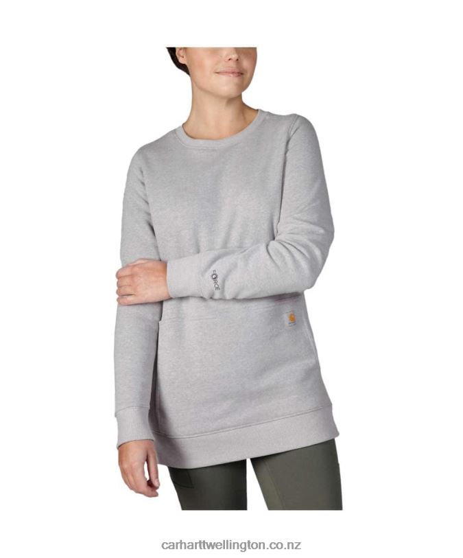 Women Force Relaxed Fit Lightweight Sweatshirt Carhartt R6J0P206 Asphalt Heather
