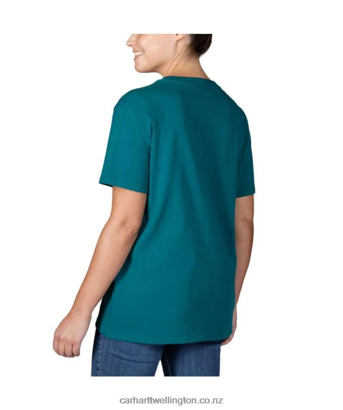 Women Loose Fit Heavyweight Short-Sleeve K87 Pocket T-Shirt Carhartt R6J0P223 Ash Rose