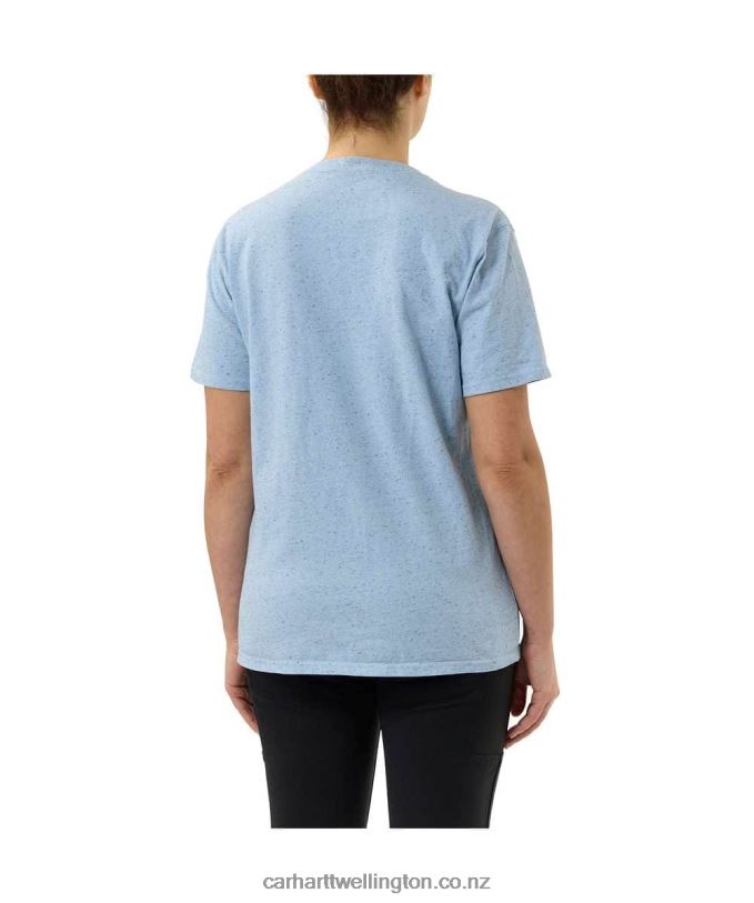 Women Loose Fit Heavyweight Short-Sleeve K87 Pocket T-Shirt Carhartt R6J0P223 Ash Rose