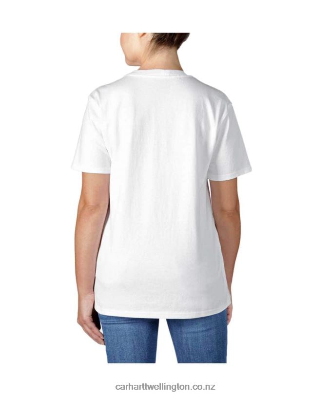 Women Loose Fit Heavyweight Short-Sleeve K87 Pocket T-Shirt Carhartt R6J0P223 Ash Rose