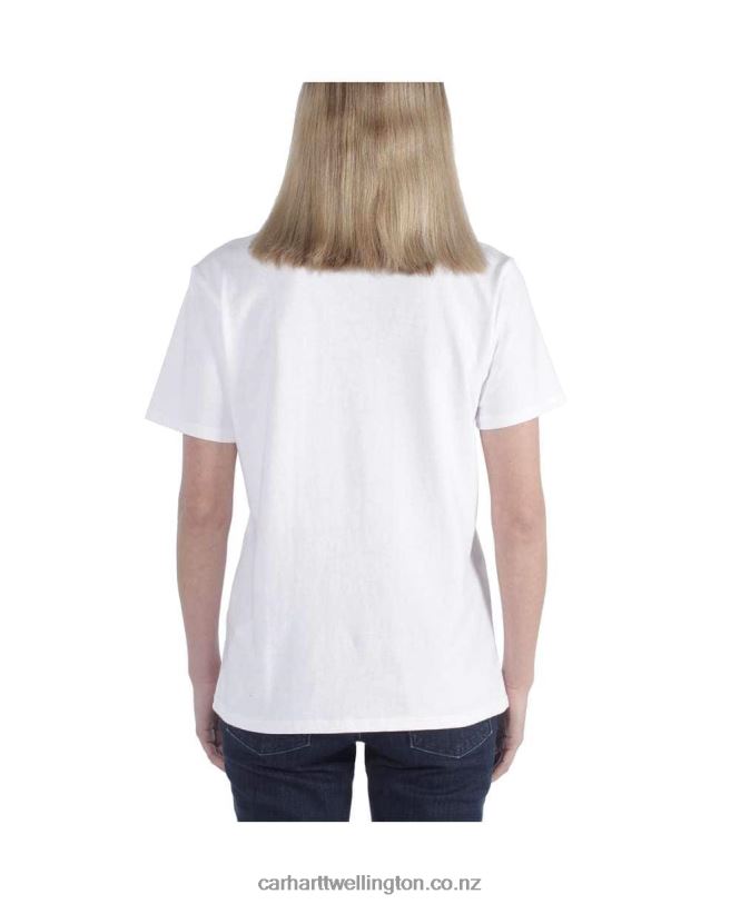 Women Loose Fit Heavyweight Short-Sleeve K87 Pocket T-Shirt Carhartt R6J0P223 Ash Rose