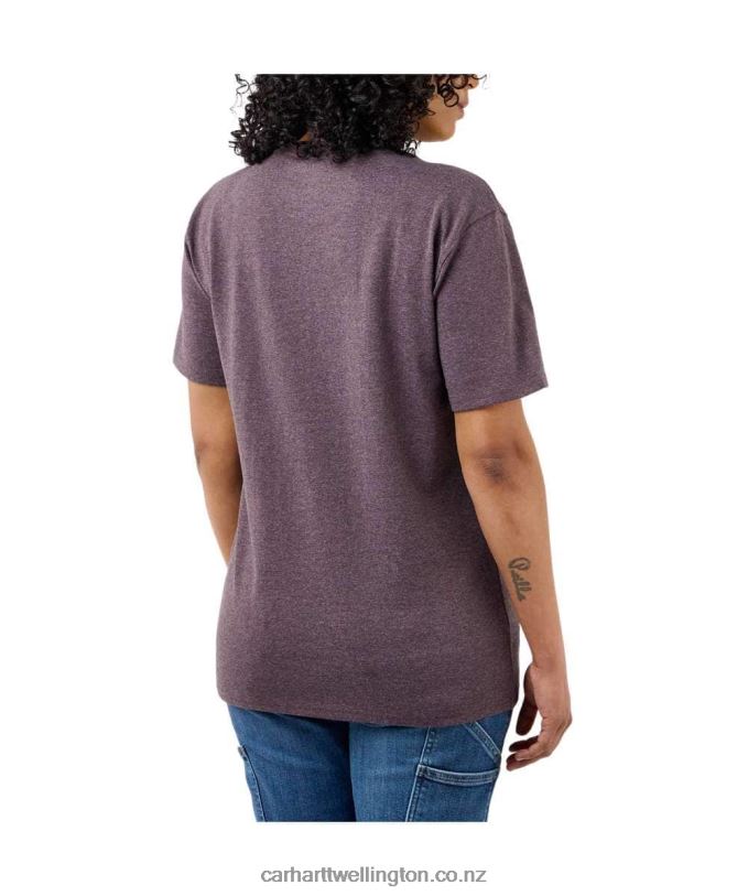 Women Loose Fit Heavyweight Short-Sleeve K87 Pocket T-Shirt Carhartt R6J0P223 Ash Rose