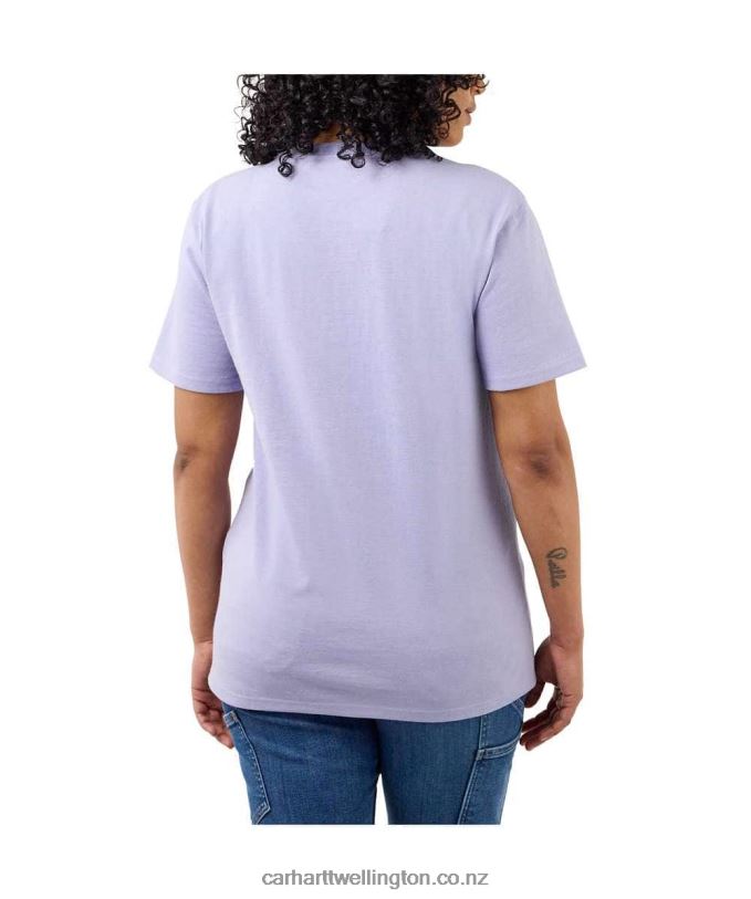 Women Loose Fit Heavyweight Short-Sleeve K87 Pocket T-Shirt Carhartt R6J0P223 Ash Rose
