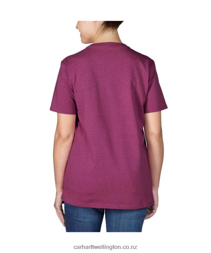 Women Loose Fit Heavyweight Short-Sleeve K87 Pocket T-Shirt Carhartt R6J0P223 Ash Rose