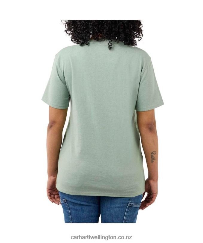 Women Loose Fit Heavyweight Short-Sleeve K87 Pocket T-Shirt Carhartt R6J0P223 Ash Rose