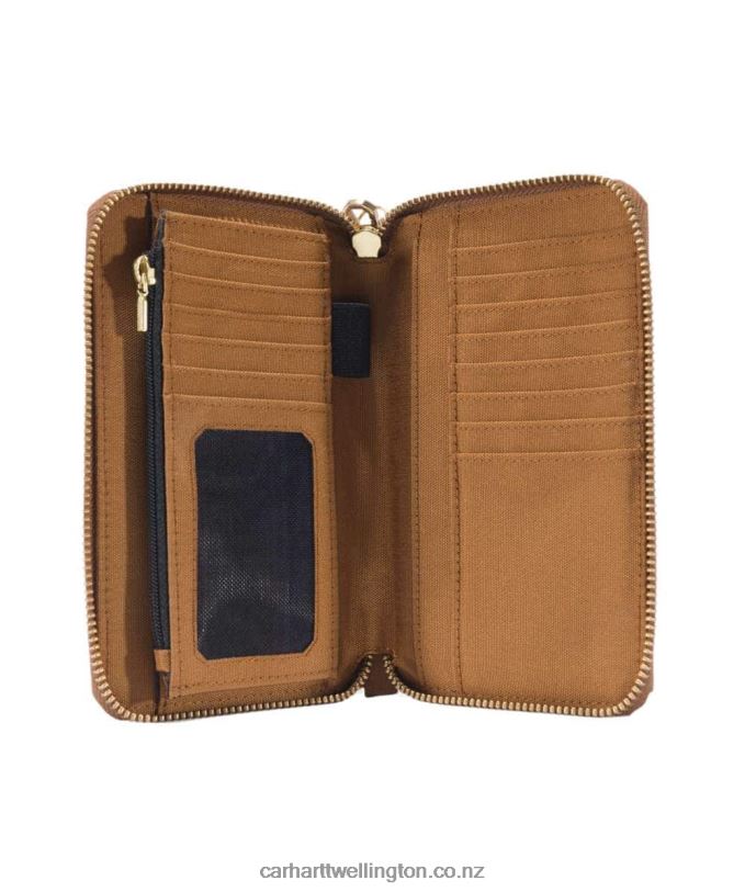 Women Nylon Duck Lay-Flat Clutch Wallet Carhartt R6J0P232 Black