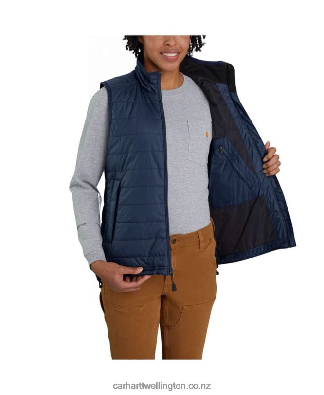 Women Rain Defender Nylon Insulated Mock-Neck Vest Carhartt R6J0P221 Black