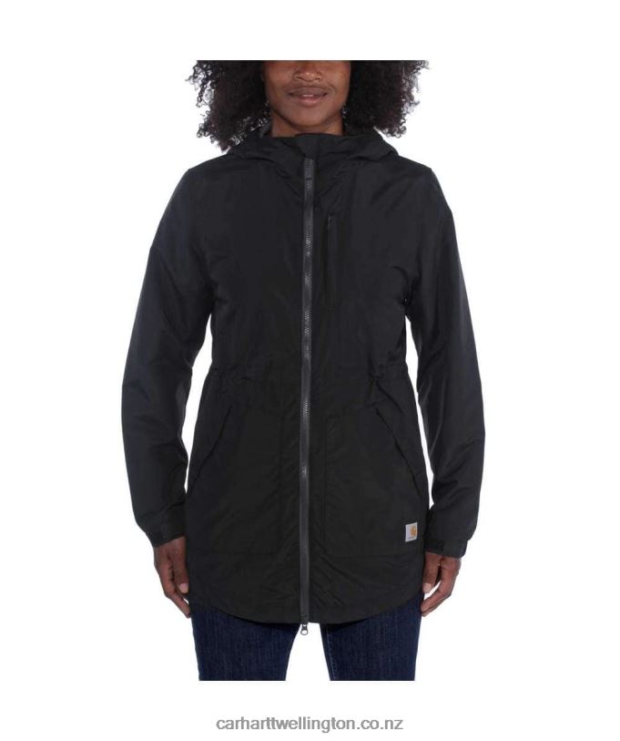 Women Rain Defender Relaxed Fit Lightweight Coat Carhartt R6J0P195 Black