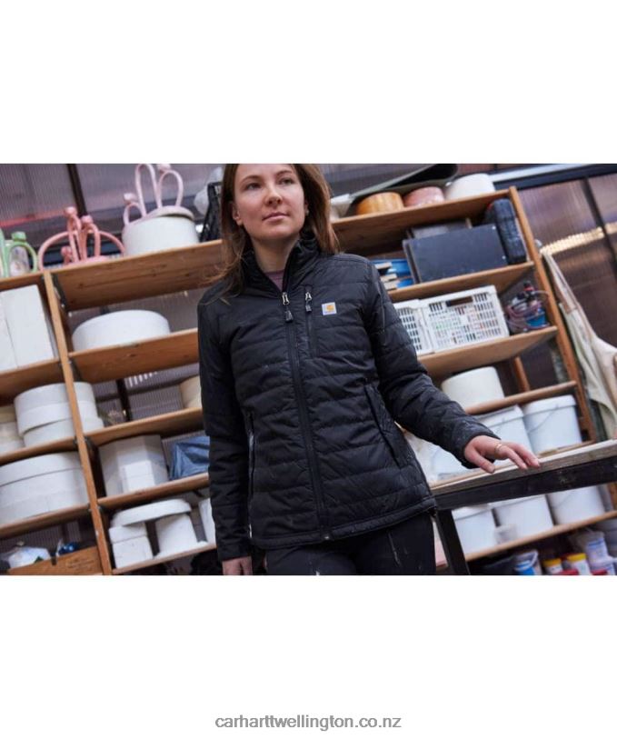 Women Rain Defender Relaxed Fit Lightweight Insulated Jacket Carhartt R6J0P190 Black