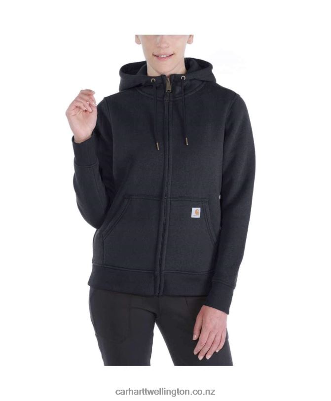Women Relaxed Fit Midweight Full-Zip Sweatshirt Carhartt R6J0P212 Black