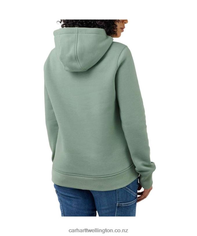 Women Relaxed Fit Midweight Logo Sleeve Graphic Sweatshirt Carhartt R6J0P211 Ash Rose