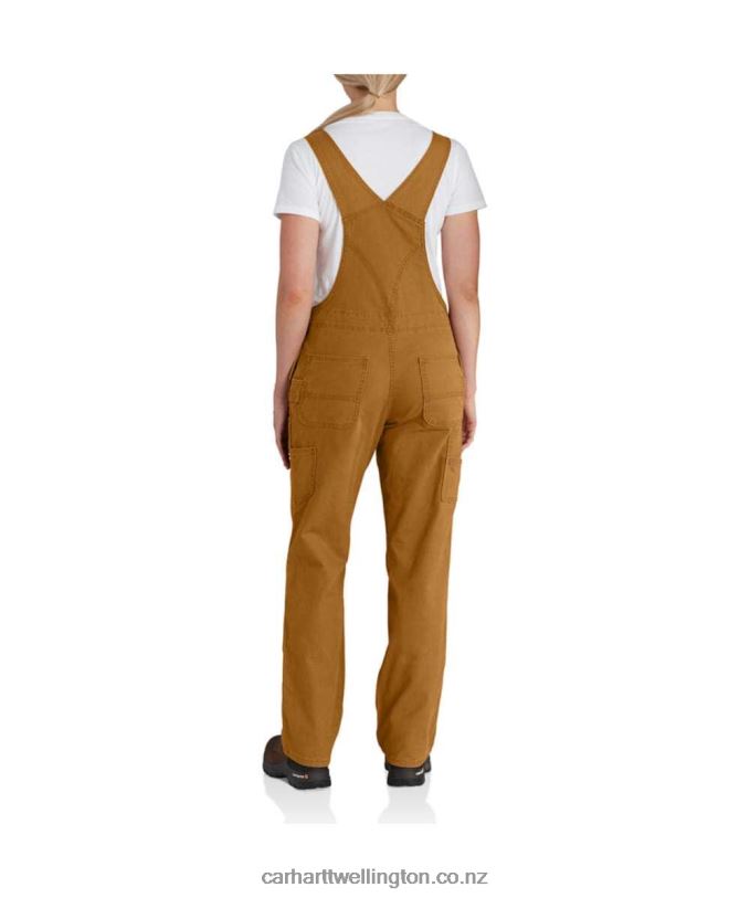 Women Rugged Flex Loose Fit Canvas Bib Overall Carhartt R6J0P218 Black
