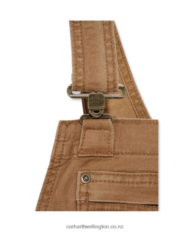 Women Rugged Flex Loose Fit Canvas Bib Overall Carhartt R6J0P218 Black