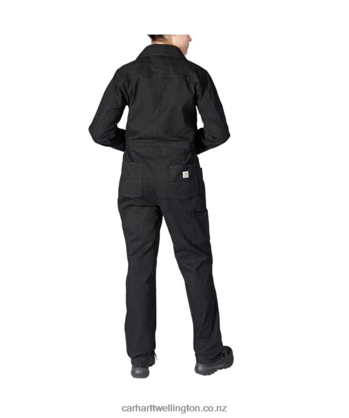Women Rugged Flex Relaxed Fit Canvas Coverall Carhartt R6J0P216 Black