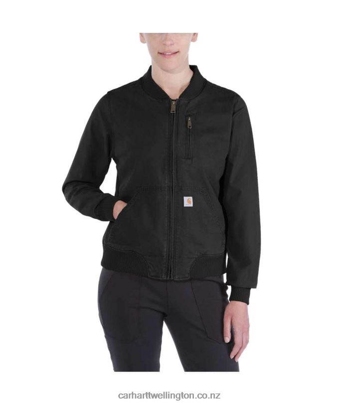 Women Rugged Flex Relaxed Fit Canvas Jacket Carhartt R6J0P196 Black