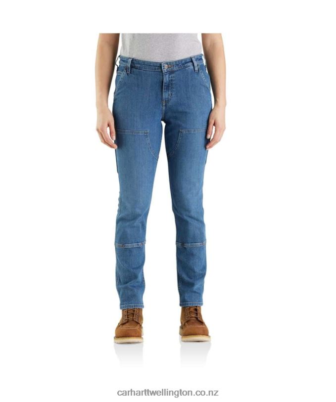 Women Rugged Flex Relaxed Fit Double Front Straight Jean Carhartt R6J0P198 Linden