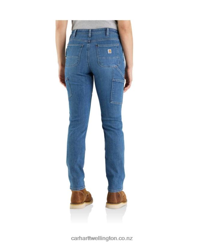 Women Rugged Flex Relaxed Fit Double Front Straight Jean Carhartt R6J0P198 Linden