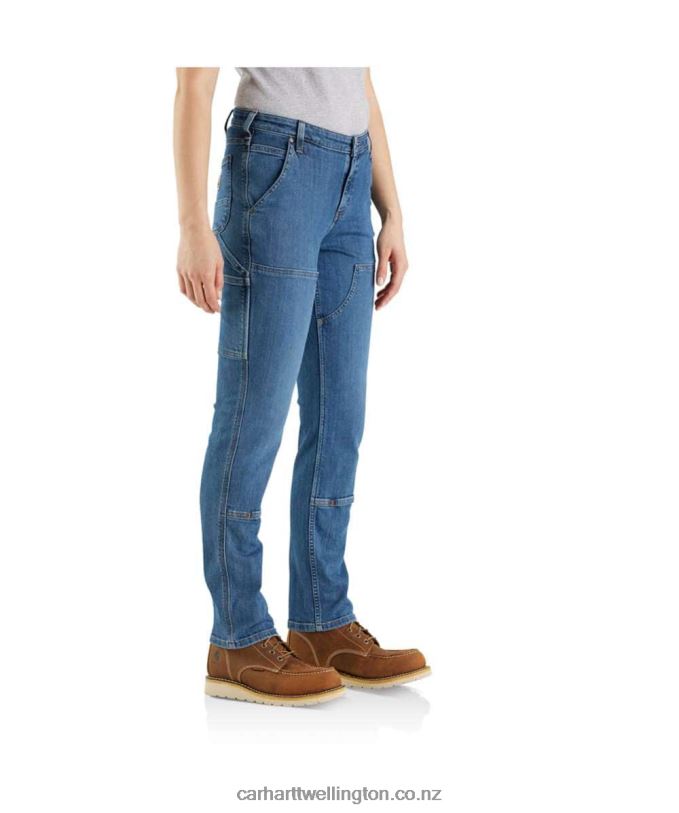 Women Rugged Flex Relaxed Fit Double Front Straight Jean Carhartt R6J0P198 Linden
