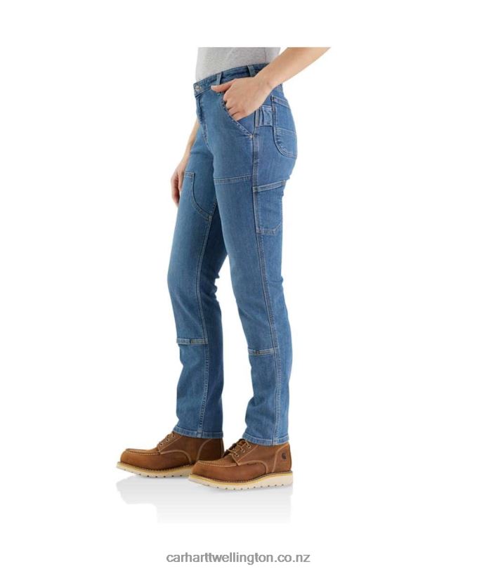 Women Rugged Flex Relaxed Fit Double Front Straight Jean Carhartt R6J0P198 Linden