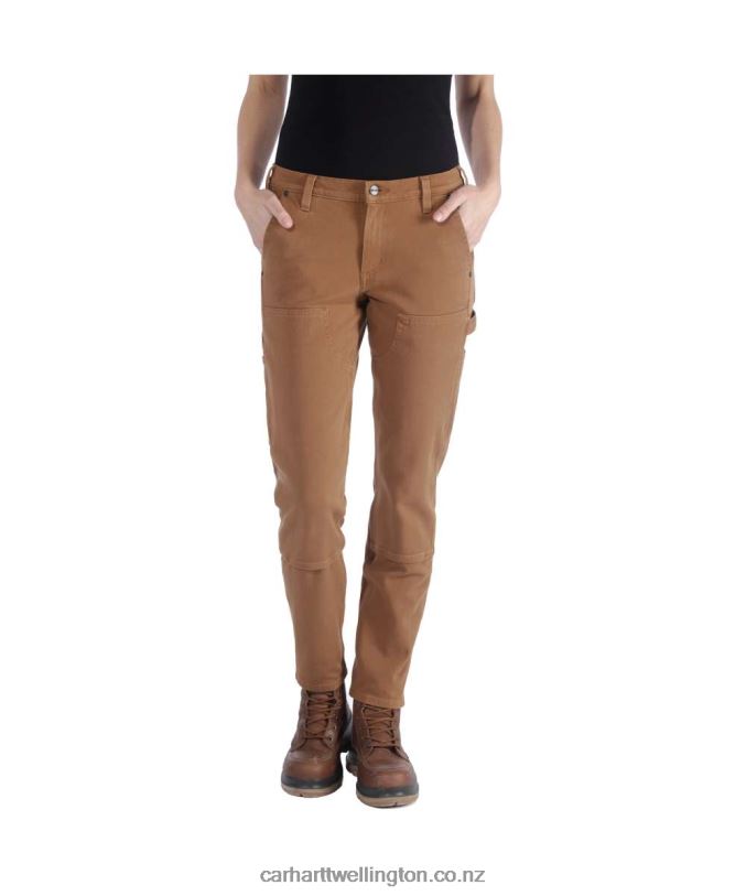 Women Rugged Flex Relaxed Fit Twill Double-Front Work Pant Carhartt R6J0P202 Black