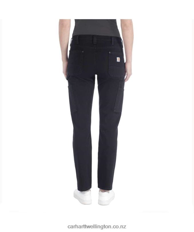 Women Rugged Flex Relaxed Fit Twill Double-Front Work Pant Carhartt R6J0P202 Black