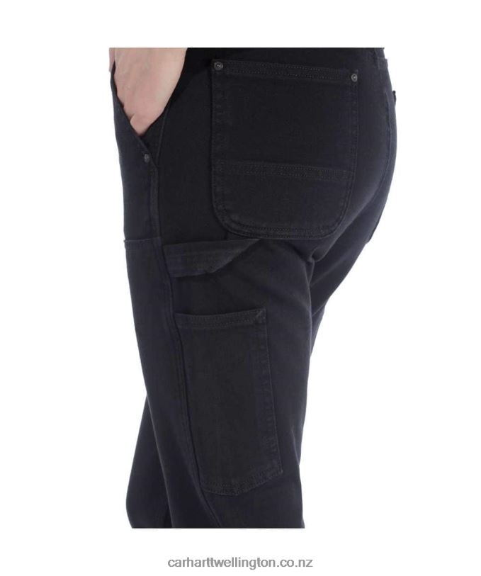 Women Rugged Flex Relaxed Fit Twill Double-Front Work Pant Carhartt R6J0P202 Black