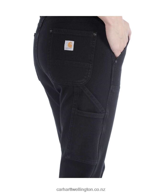 Women Rugged Flex Relaxed Fit Twill Double-Front Work Pant Carhartt R6J0P202 Black