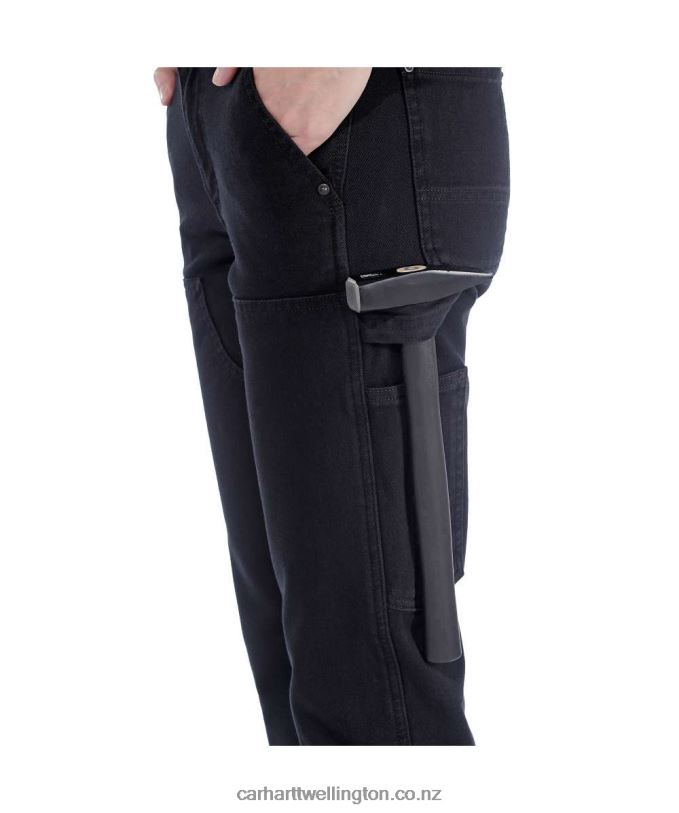 Women Rugged Flex Relaxed Fit Twill Double-Front Work Pant Carhartt R6J0P202 Black