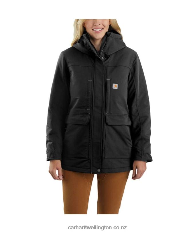 Women Super Dux Relaxed Fit Insulated Traditional Coat Carhartt R6J0P194 Black