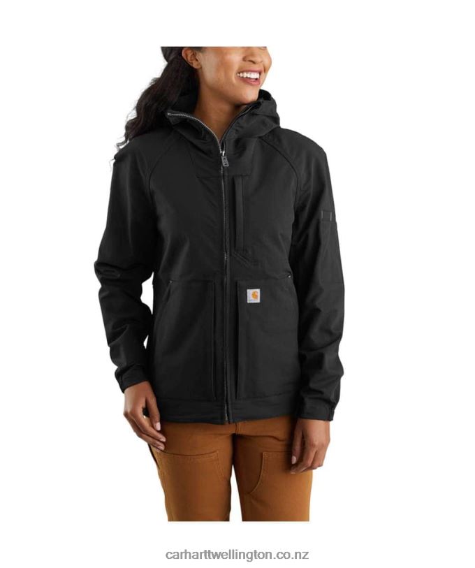 Women Super Dux Relaxed Fit Lightweight Hooded Jacket Carhartt R6J0P197 Black