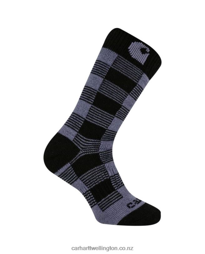 Women Thermal Plaid Crew Sock Carhartt R6J0P240 Blue