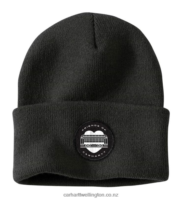 Men Knit Cuffed Foc Graphic Beanie Carhartt R6J0P97 Black