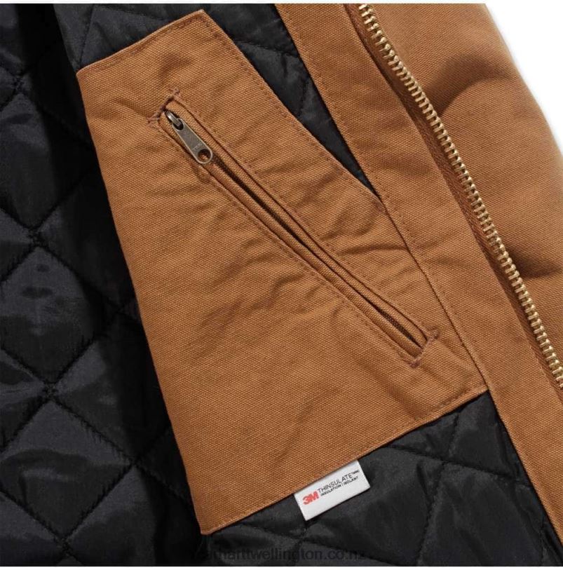 Men Loose Fit Washed Duck Insulated Active Jac Carhartt R6J0P13 Black