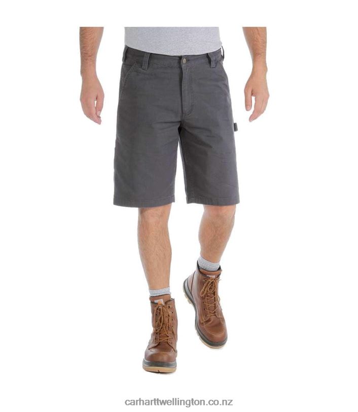Men Rugged Flex Relaxed Fit Canvas Utility Work Short Carhartt R6J0P152 Shadow