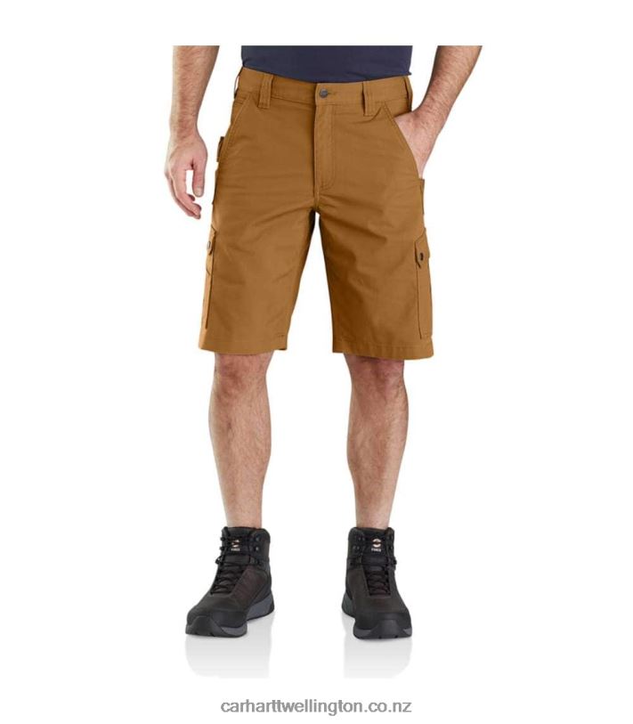 Men Rugged Flex Relaxed Fit Ripstop Cargo Work Short Carhartt R6J0P145 Basil