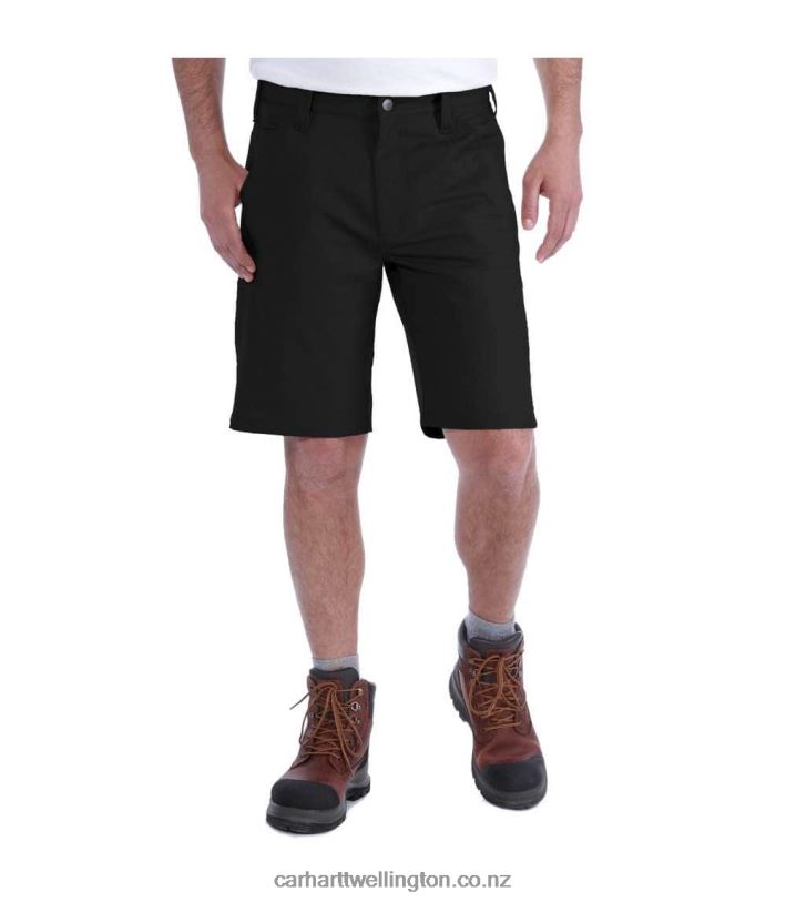 Men Rugged Professional Series Rugged Flex Relaxed Fit Canvas Work Short Carhartt R6J0P147 Black