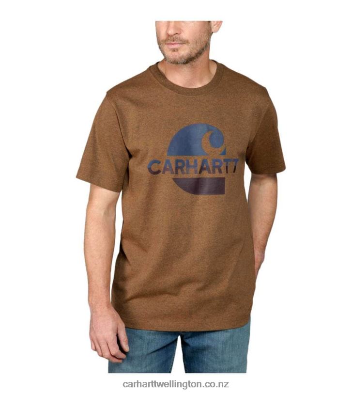Men Relaxed Fit Heavyweight Short-Sleeve 'C' Graphic T-Shirt Carhartt R6J0P119 Black